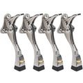 4 Packs Heavy Duty Kickdown Door Stopper (Satin Nickel / 4 inch x 4pack)