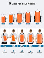 Waterproof Dry Bag Backpack with Emergency Whistle (10L / Orange)