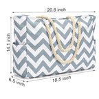 Beach Bags for Women Large Waterproof Beach Tote Bag Zipper Beach Bags Waterproof Sandproof Swim Pool Bag Large Tote (Light Gray Wave)
