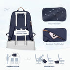 Hiking Travel Backpack for Women Casual Business Weekender Multilayer Laptop Bag (A-navy Blue / 16 Inch)
