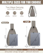 Crossbody Bags for Women Men Trendy Sling Bag Backpack Chest Bag (Large / Khaki)