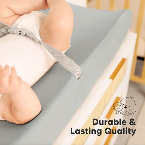 2 Pack Organic Changing Pad Covers for Girl (Steel)