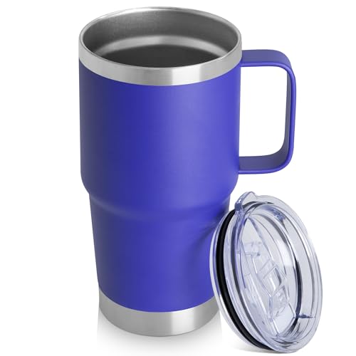20oz Tumbler with Handle & Lid (Blue / 20 Ounces)