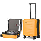 Expandable 16 Inch Underseat Carry On Luggage Airline Approved (Orange / 16 Inch Underseat EXT)