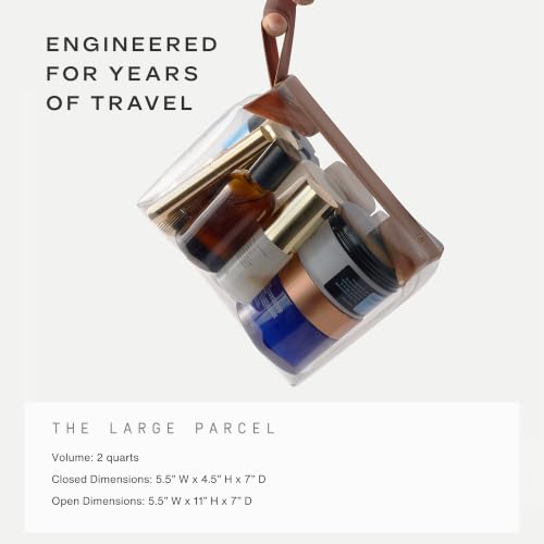 Parcel Clear Travel Kit with Zipperless Magnetic Closure (Chestnut / Large)