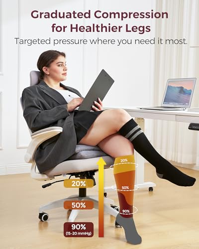 Pregnancy Compression Socks Women (4X-Large / Black/Black)