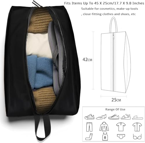 Shoe Bag for Travel (Black-hei / 16.5 × 9.8 Inches | 2-Pack)
