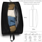 Shoe Bag for Travel (Black-hei / 16.5 × 9.8 Inches | 2-Pack)