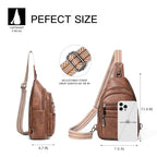 Sling Bag for Women Crossbody Bags Fanny Packs Over Shoulder Bag Sling Purse Backpack Vegan Leather Travel Handbag Purse Gifts Brown (Brown)