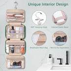 Toiletry Bag for Women (Large / With Jewelry Organizer Compartment / Green)