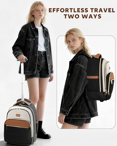Small Rolling Backpack for Women