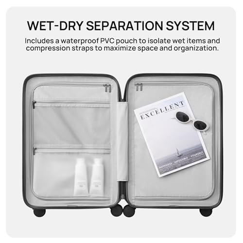 Carry On Luggage 22x14x9 Airline Approved (03-Grey (Basic2.0) / Carry-On 20-Inch)