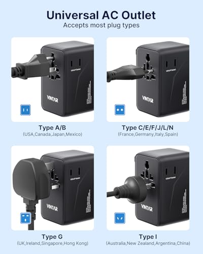 Universal Travel Adapter 170W GaN (170W Black)