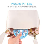 2PCS INVODA Weekly Pill Organizer 7 Compartment Rotating Pill Box for Daily (Pink+blue)