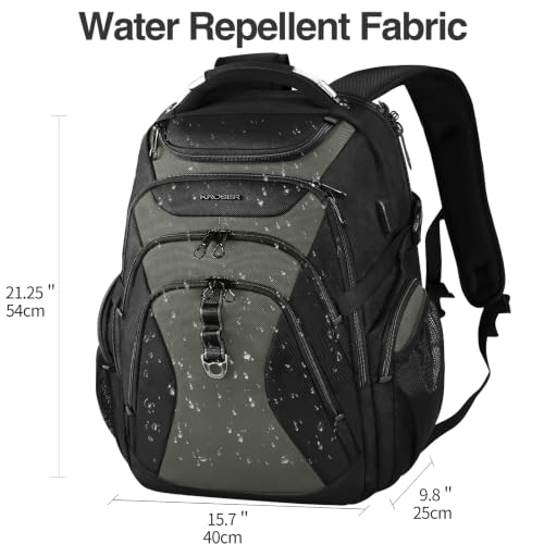 Laptop Backpack 18.4 Inch Computer Backpack for Men (Black/Army Green / 18.4 inch)
