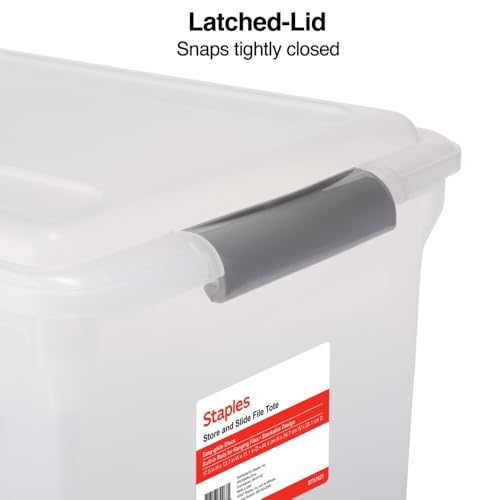 Store & Slide Plastic File Box (Clear)