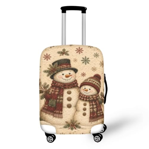 Christmas Luggage Cover Fit for 18 (M(for 22-25 inch luggage) / Vintage Snowman)