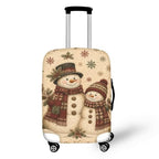Christmas Luggage Cover Fit for 18 (XL(for 30-32 inch luggage) / Vintage Snowman)