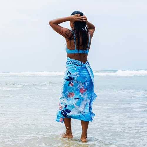 Quick Dry Microfiber Beach Towel (Kimono Blue / Extra Large 78x35")
