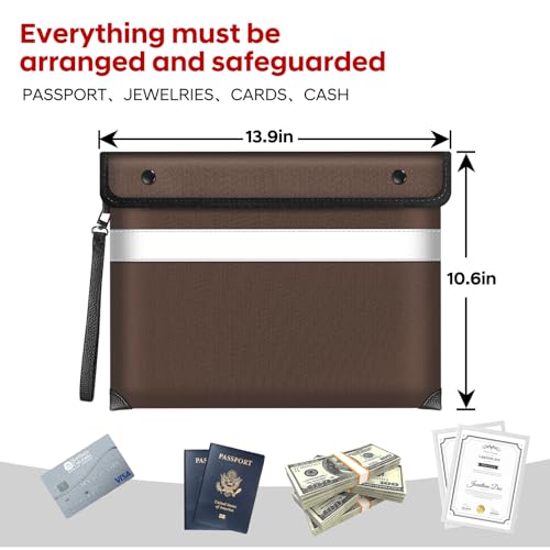 Fireproof Bag Dual Reflective Strips (Brown / Large size)