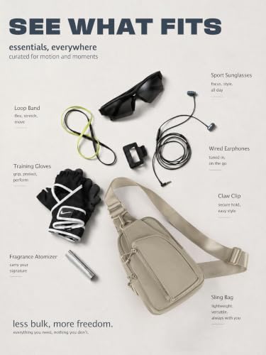 Sling Bag with Adjustable Straps Crossbody Chest Bag Lightweight Small Backpack for Casual Outdoor Traveling Hiking (Taupe)