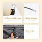 TSA Approved Travel Luggage Locks (Orange / 4 Pack)
