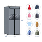 Suit Bags for Closet Storage Hanging Garment Bag 40 in (Grey / 40"-2 Pack)