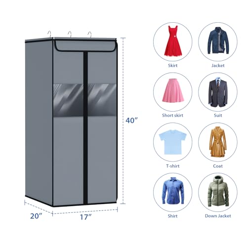 Suit Bags for Closet Storage Hanging Garment Bag 40 in (Grey / 40"-2 Pack)
