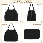 Lunch Bag for Women Insulated Lunch Box Corduroy Lunch Tote Cooler for Travel Work Picnic (Corduroy Black)