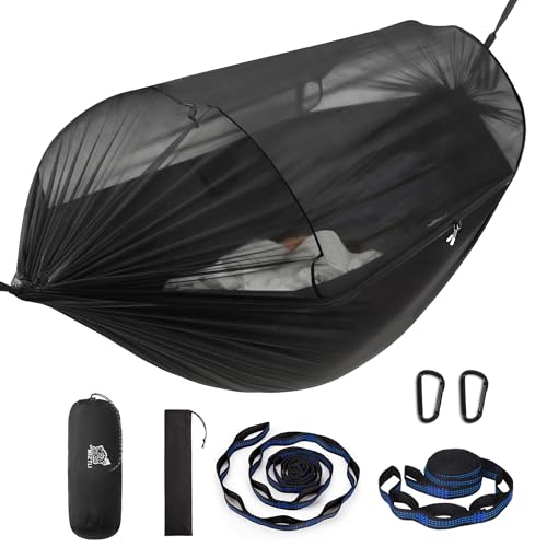 Camping Hammock Portable Tent (Black / 118” x 71”)