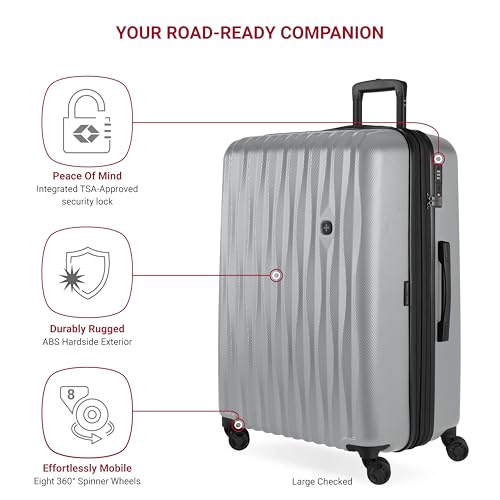 7272 Energie Hardside Expandable Luggage with Spinner Wheels (3-Piece Set (19/24/27) / Silver)