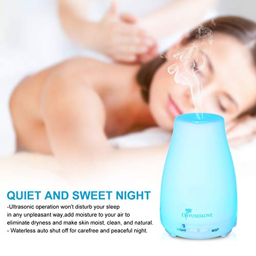 2 Pack 200ml Essential Oil Diffuser Ultrasonic Aromatherapy Diffuser Cool Mist Humidifiers with 7 Color LED Lights & Waterless Auto Shut (White)
