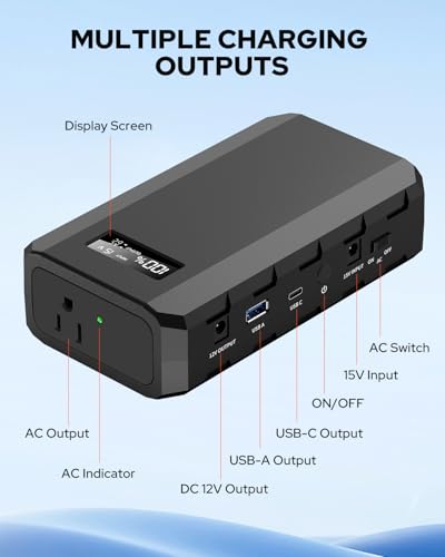 23400mAh 86.58Wh Portable Power Bank with AC Outlet (Black and White)