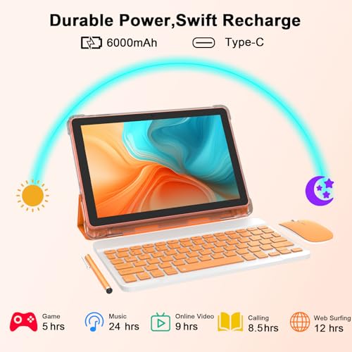 Android 16 Tablet 10 Inch (Orange)