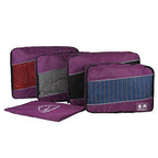 5 Set Packing Cubes for Travel Large Suitcase Luggage Organizer Bags Travel Accessories Vacation 4 Cubes 1 Laundry Pouch Bag (Purple)