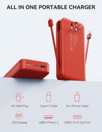 Portable Charger 20000mAh Fast Charging w (Ruby)