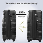 3 Piece Luggage Set (3-piece Set(20/24/28) / Black-2)