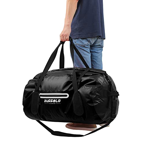 60L Waterproof Duffle Travel Duffel Bag (Black / 60L)