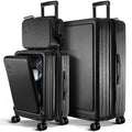 Luggage Sets 3 Piece (3 Piece Set (20"/28") / Black)