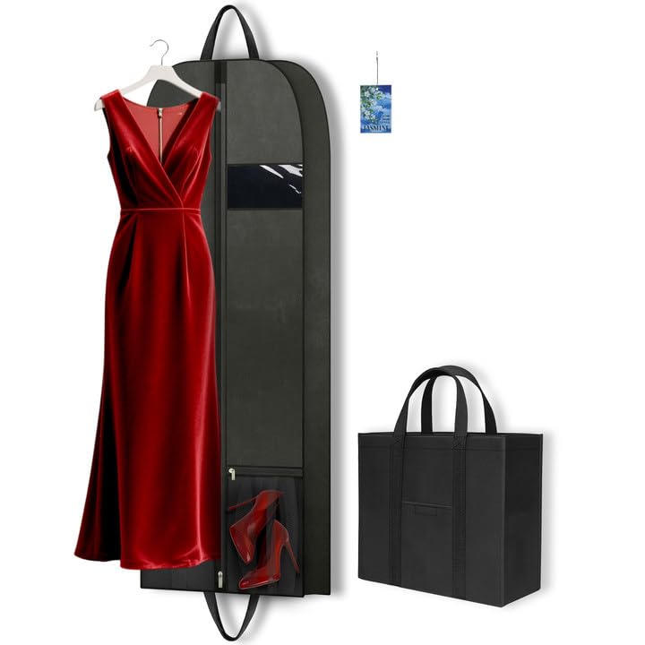 Long Garment Bag 60'' for Womens Dress Long Gowns Hanging Clothes (60" 1PK)