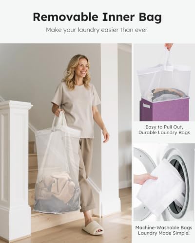 100L Laundry Hamper with Lid (Purple / 100L)