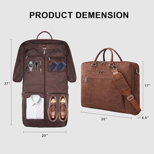 Garment Bag for Travel Large Carry on Garment Bags Men Women (Coffee)