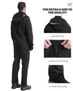 Rain Suit Waterproof Breathable Lightweight 2 (Medium / Black)