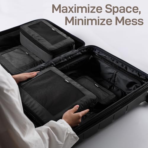 TripCozy Compression Packing Cubes (Dark Grey / Set of 6)