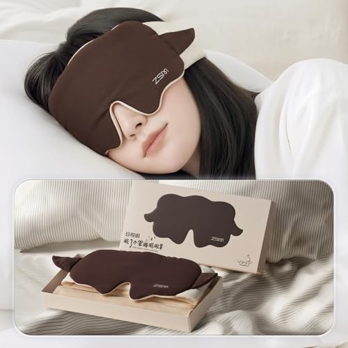 Coffee Sheep Sleep Mask Soft Comfortable Blackout Sleeping Eye Mask (Coffee)