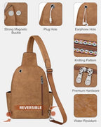 Large Sling Bag for Women (Camel Brown Nubuck Style)
