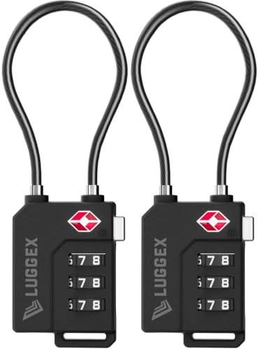 2 Pack TSA Locks for Luggage (Black / 2)