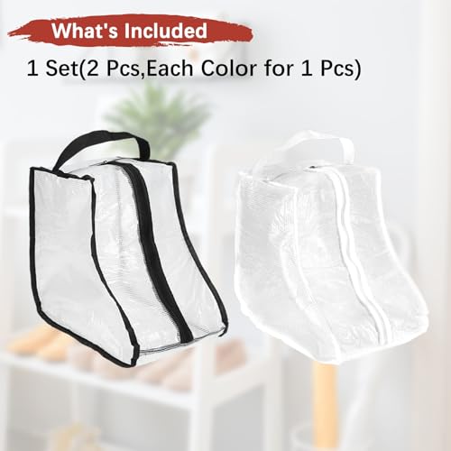 Boot Storage Bags [2PCS] (White, Black / 28cm Short)