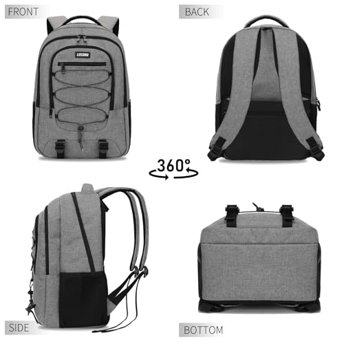 Grey Backpack for Men Women (D6-grey / 17.3 Inch)