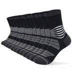 Crew Compression Socks for Women Men with Ankle Arch Support Plantar Fasciitis Relief 6 Pairs (X-Large / Black(6 Pairs))